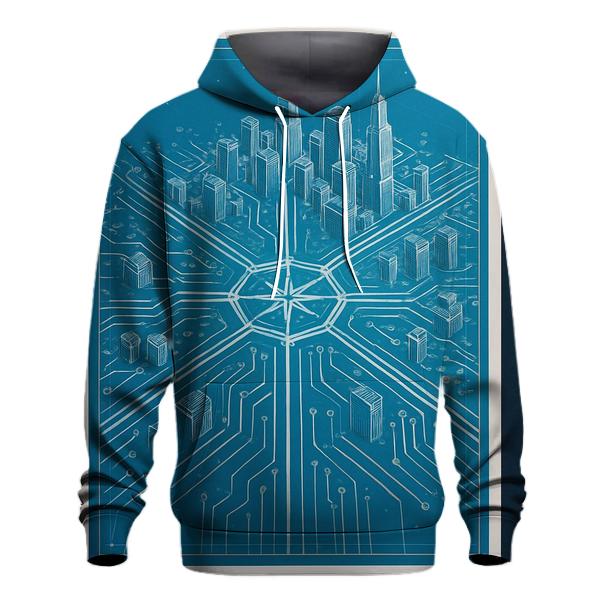 Celestial Blueprint City Grid custom hoodies