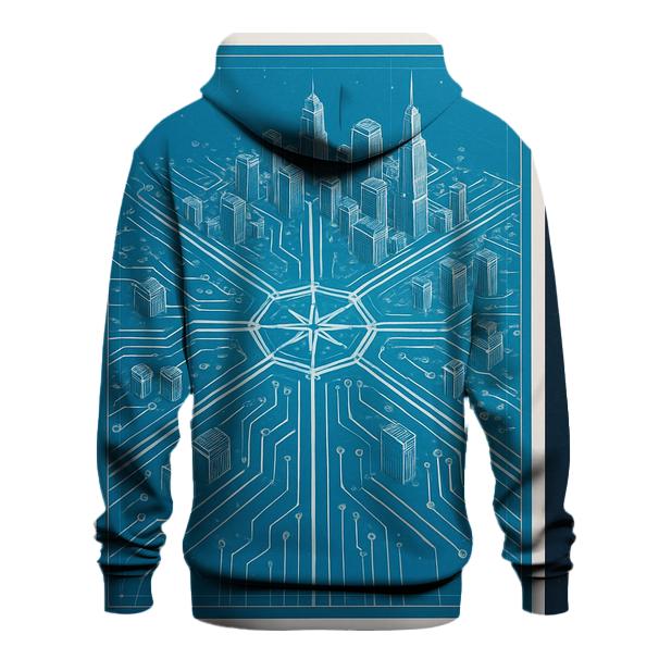 Celestial Blueprint City Grid custom hoodies