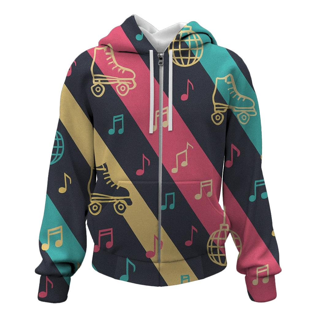 Roller Rink Light Beam Stripes printed hoodies