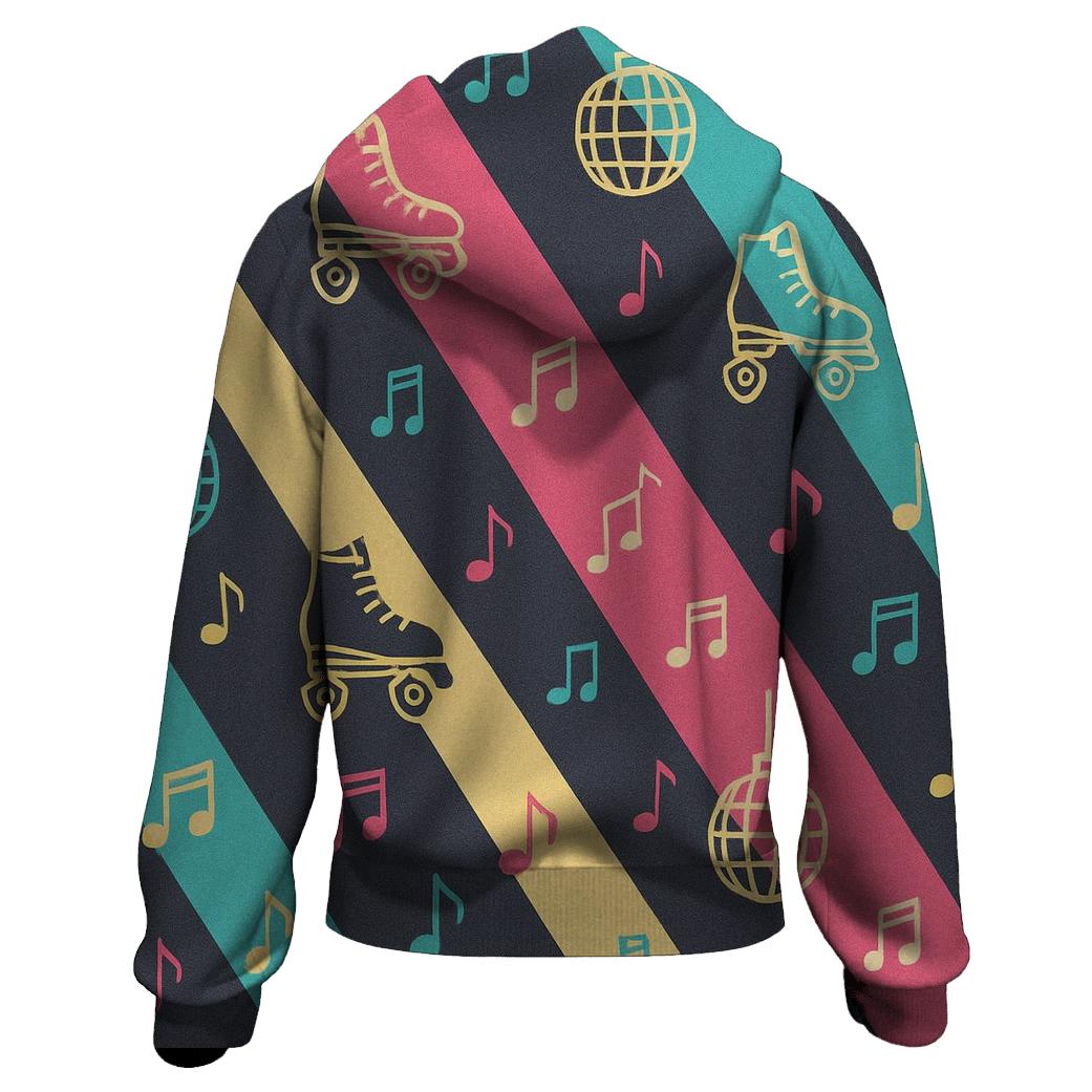 Roller Rink Light Beam Stripes printed hoodies
