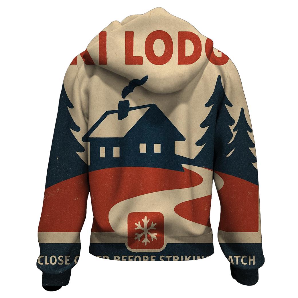 Retro Ski Lodge Matchbook Cover custom hoodies