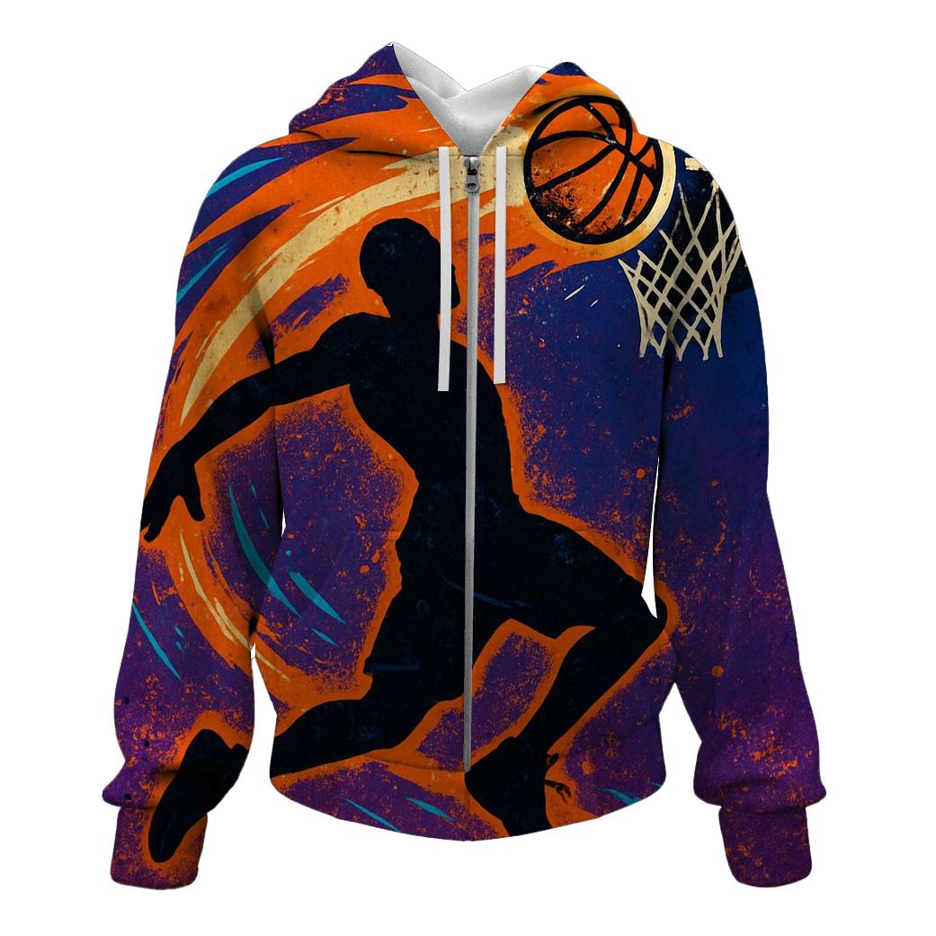 Meteor Trail Basketball Dunk premium hoodies