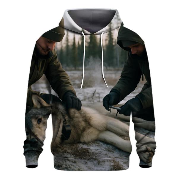 Radio Collar Check In The Boreal Clearing embroidered hoodies