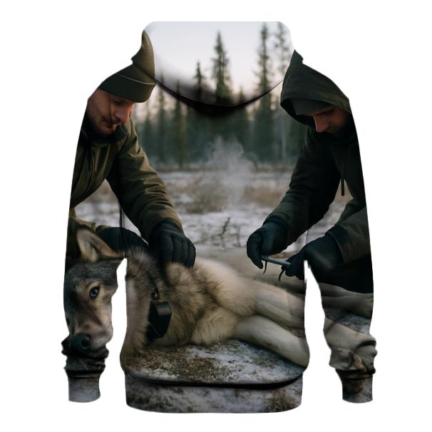 Radio Collar Check In The Boreal Clearing embroidered hoodies