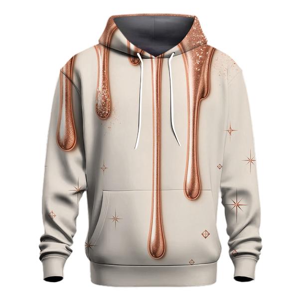 Rose Gold Meteor Drip printed hoodies