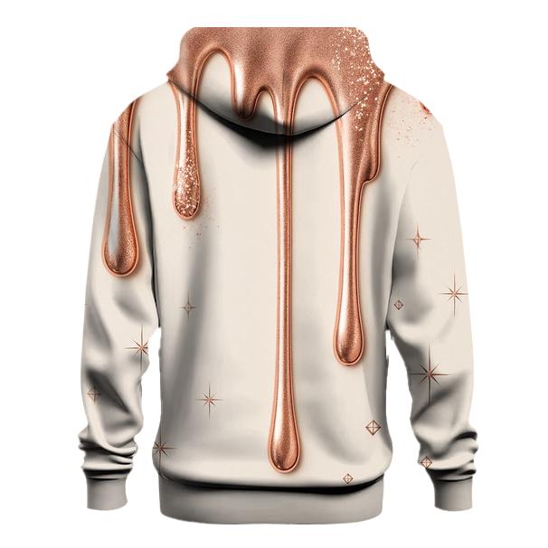 Rose Gold Meteor Drip printed hoodies