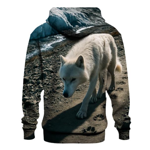 Wolf Tracks Along A Receding Glacier Moraine printed hoodies