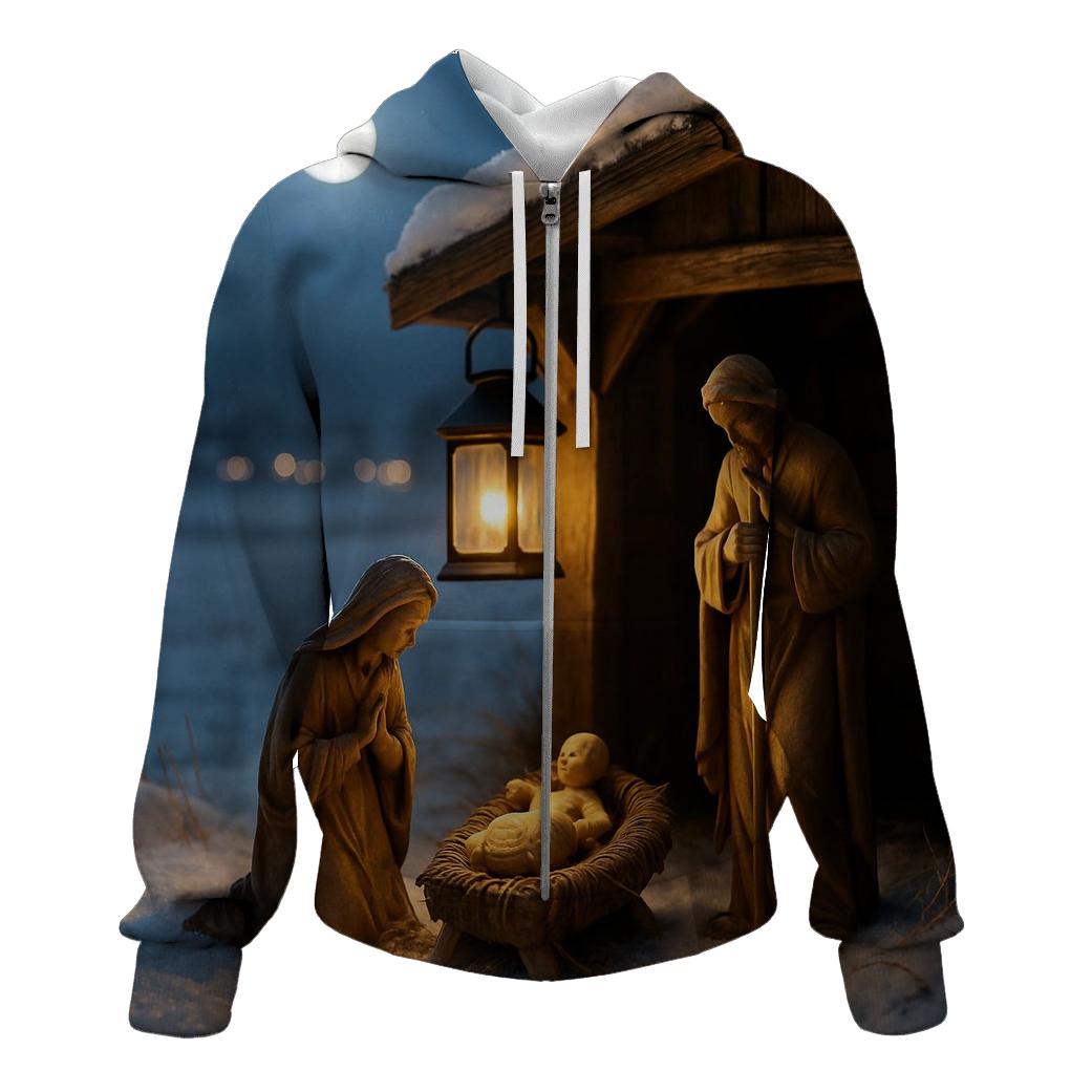 Silent Nativity By Moonlit Snow hoodie designs