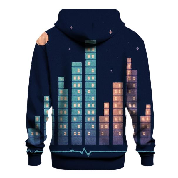 Pixel Skyline Equalizer custom hoodies