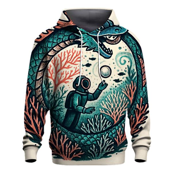 The Coral Reef Ouroboros Guardian printed hoodies