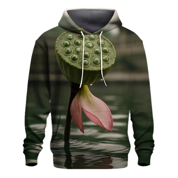 Lotus Seedpod And Fading Petals In A Temple Pond custom hoodies