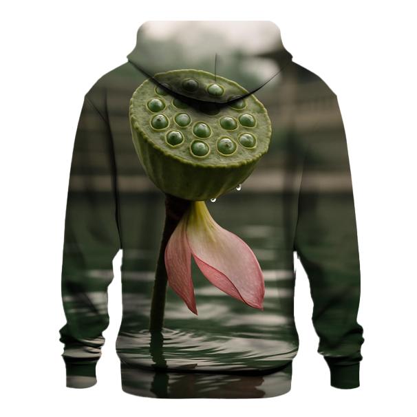Lotus Seedpod And Fading Petals In A Temple Pond custom hoodies