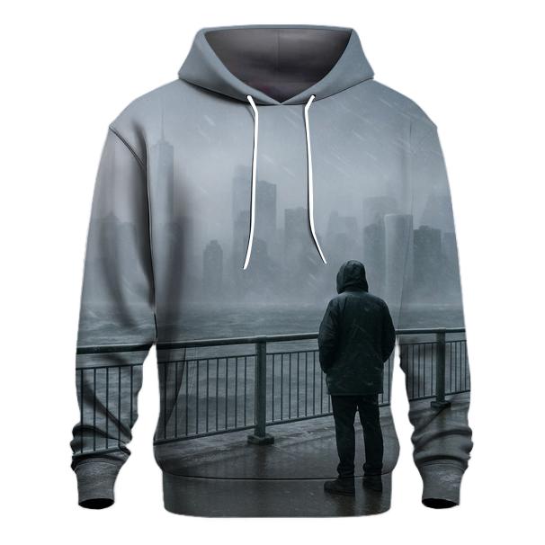 Snow Squall Over Lower Manhattan From Red Hook printed hoodies