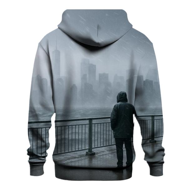 Snow Squall Over Lower Manhattan From Red Hook printed hoodies