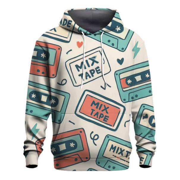 Cassette Mix Tape Label Stickers zip-up hoodies