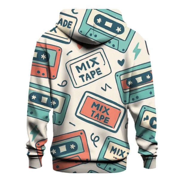 Cassette Mix Tape Label Stickers zip-up hoodies