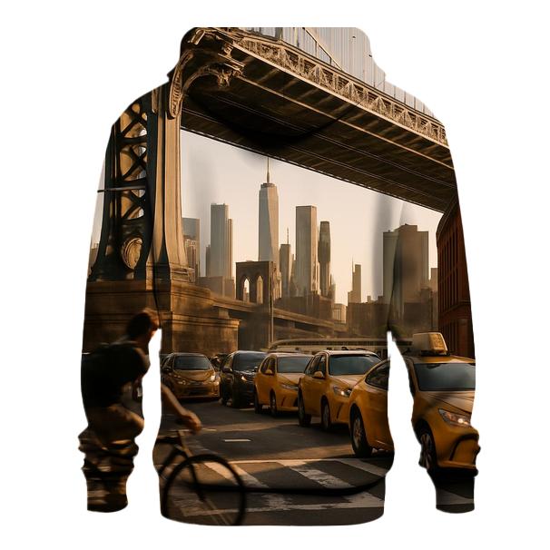 Golden Hour Gridlock Beneath The Manhattan Bridge pullover hoodies