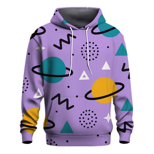 Memphis Planet Confetti graphic hoodies