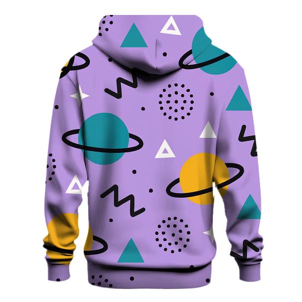 Memphis Planet Confetti graphic hoodies