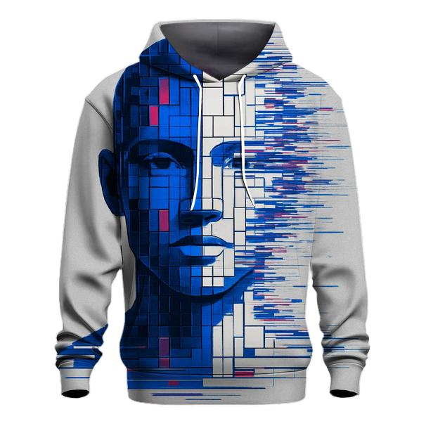 Quantum Glitch Portrait Mosaic custom hoodies