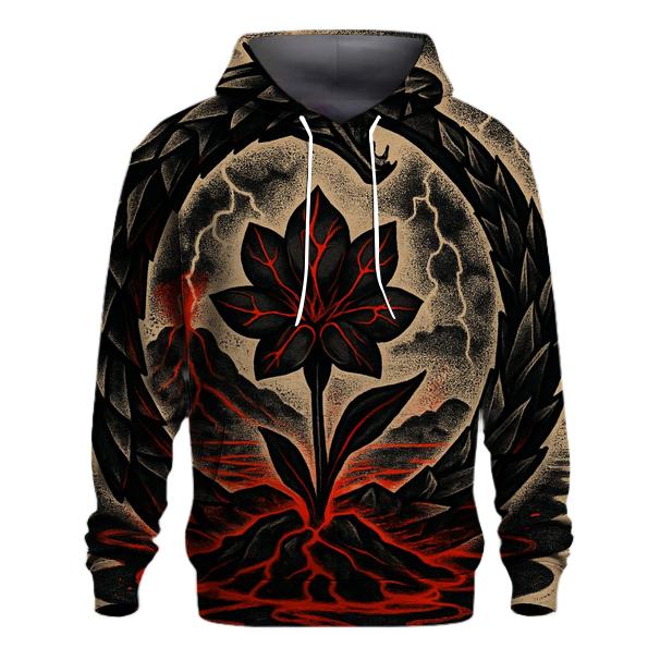 Ouroboros Of The Volcanic Glass Bloom embroidered hoodies