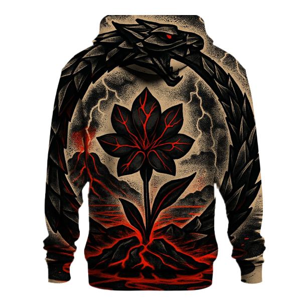Ouroboros Of The Volcanic Glass Bloom embroidered hoodies