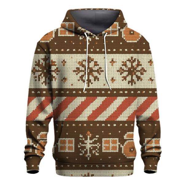 Gingerbread Satellite Blueprint Stripe Design premium hoodies