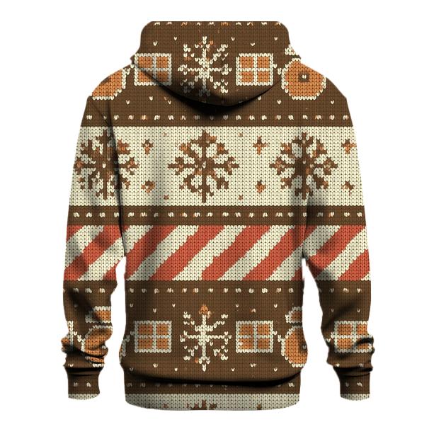 Gingerbread Satellite Blueprint Stripe Design premium hoodies