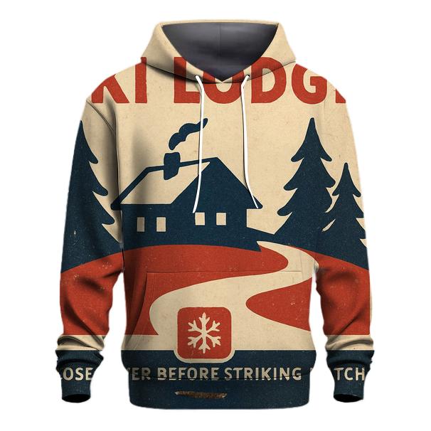 Retro Ski Lodge Matchbook Cover premium hoodies