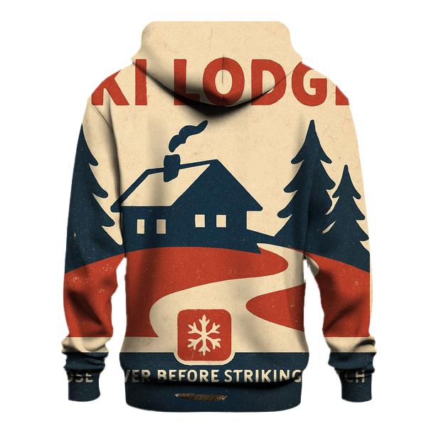 Retro Ski Lodge Matchbook Cover premium hoodies