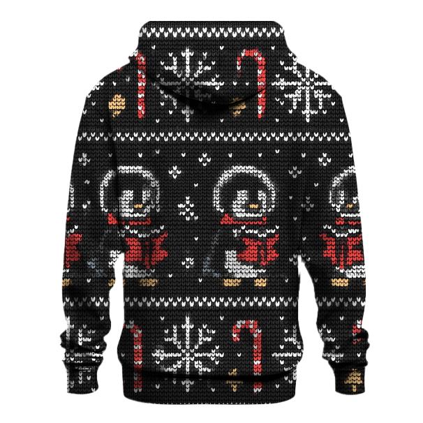 Penguin Astronaut Carolers Row Design custom hoodies