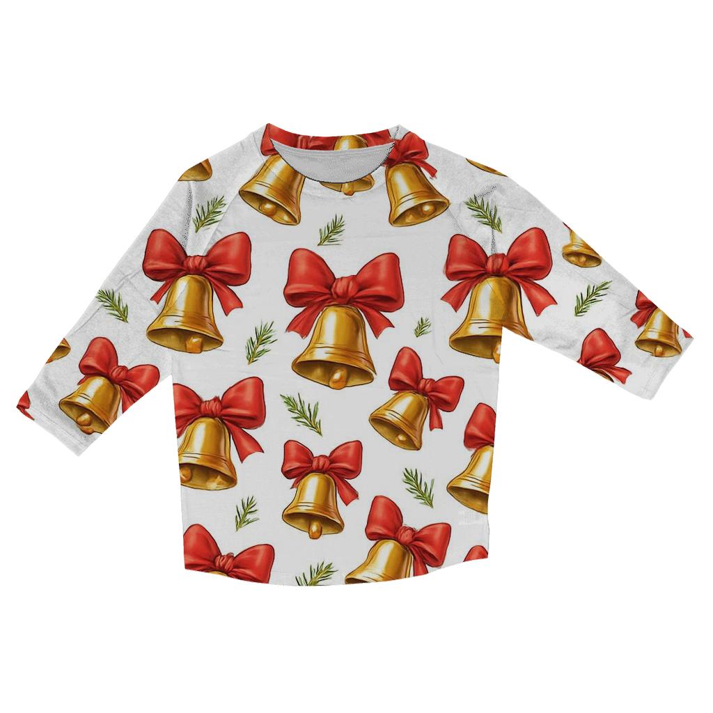 Gold Bell Chevron Cadence On White Background casual three quarter sleeve shirts