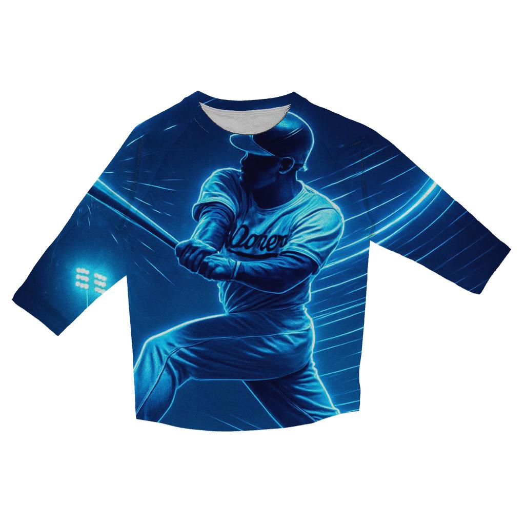 Electric Batter Arc printed three quarter sleeve shirts