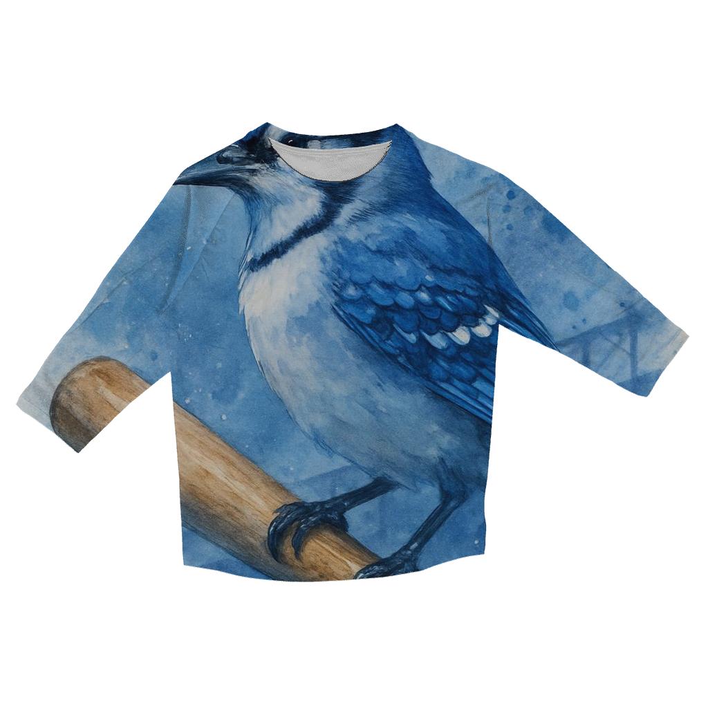 Perched Power Bat With Blue Jays Focus personalized 3/4 sleeve tees