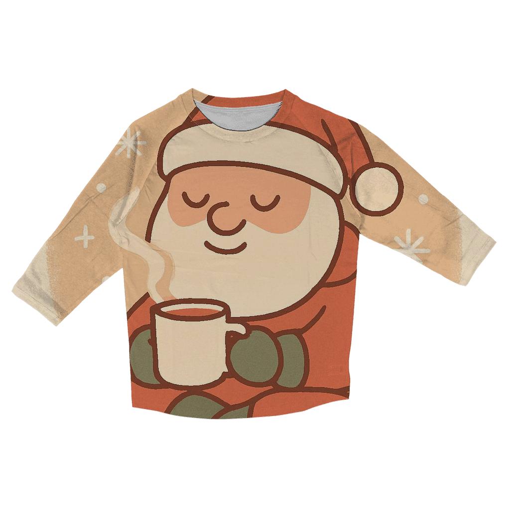 Minimal Cozy Santa Mug Moment designer 3/4 sleeve blouses