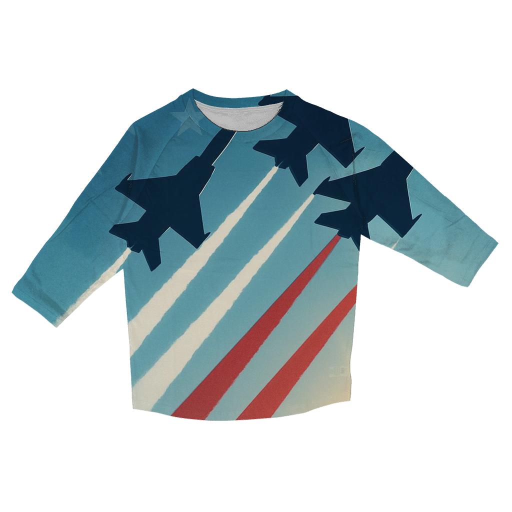 Airborne Tribute Through Sunlit Contrails stylish quarter sleeve tops