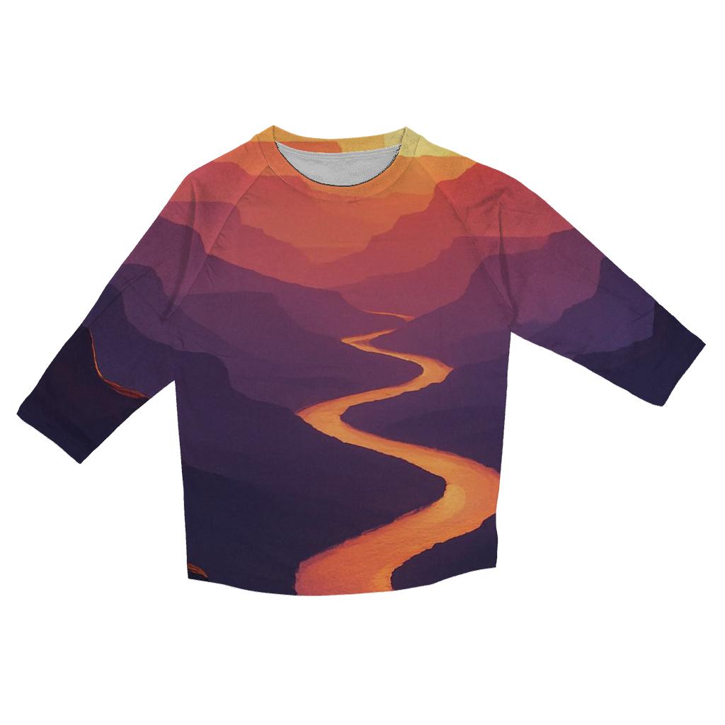 Sunset Canyon Ribbon River custom 3/4 sleeve shirts