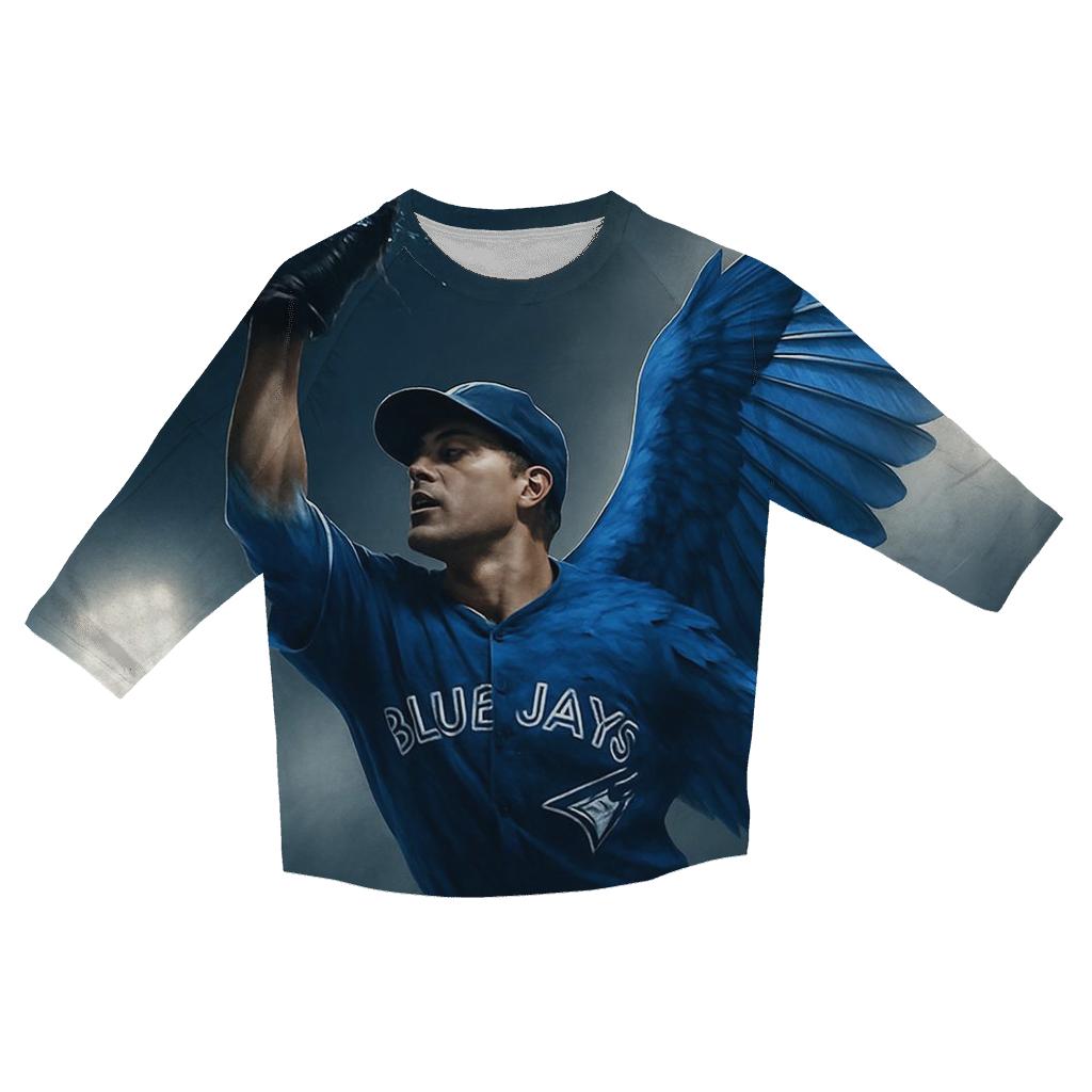 Icy Backlight Catch, Blue Jays Finish trendy 3/4 sleeve tops