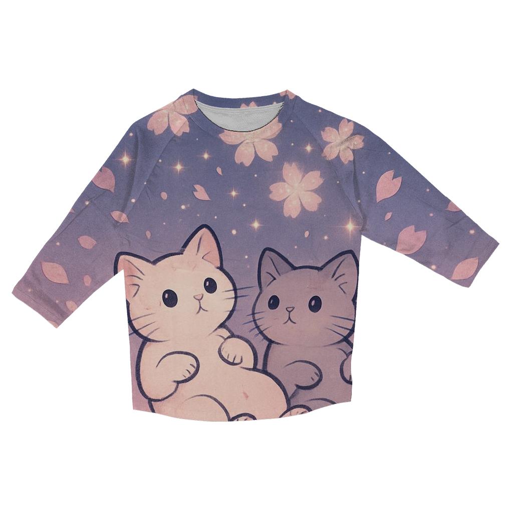 Cherry Blossom Star Gazers fashion 3/4 sleeve shirts