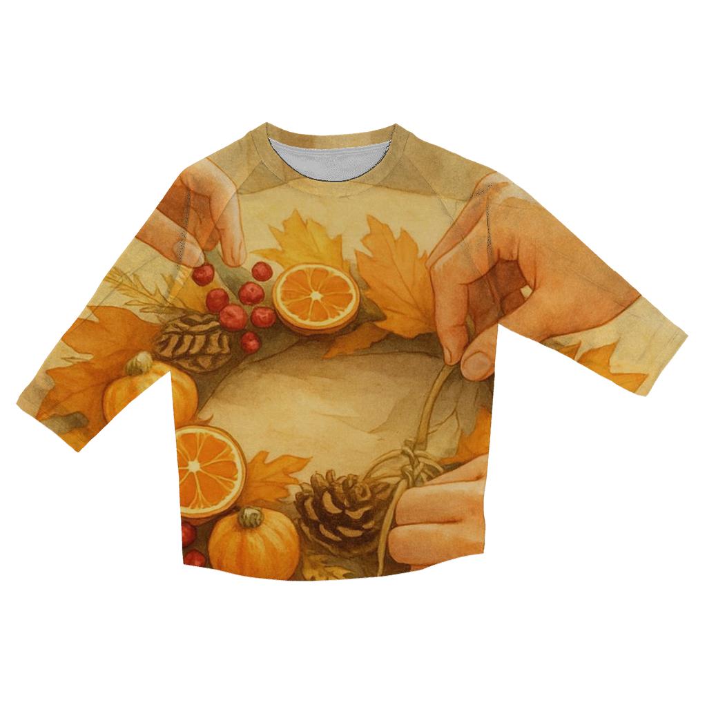 Autumn Wreath Workshop Tabletop fashion 3/4 sleeve shirts