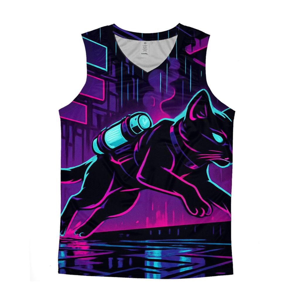 Neon Alley Courier Cat custom tank tops