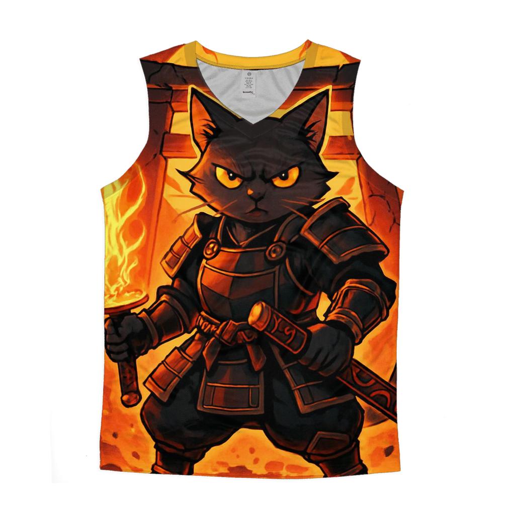 Solar Forge Samurai Cat trendy fitted tank tops