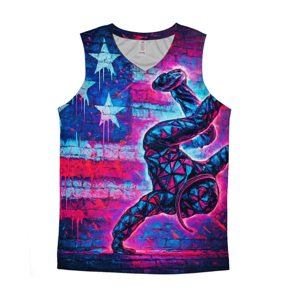 Neon Alley Patriot Spray cotton sleeveless tops