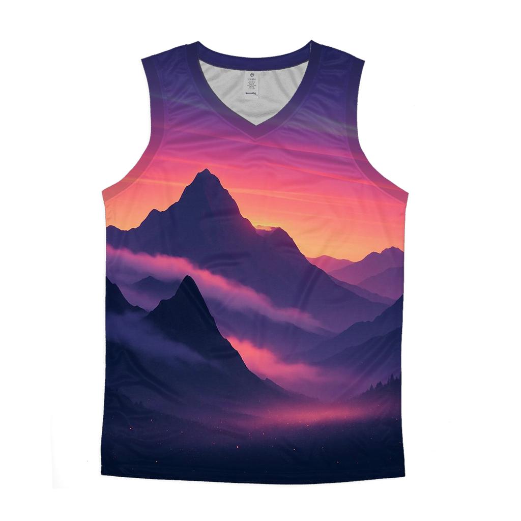 Aurora Peach Mountain Veil trendy fitted tank tops