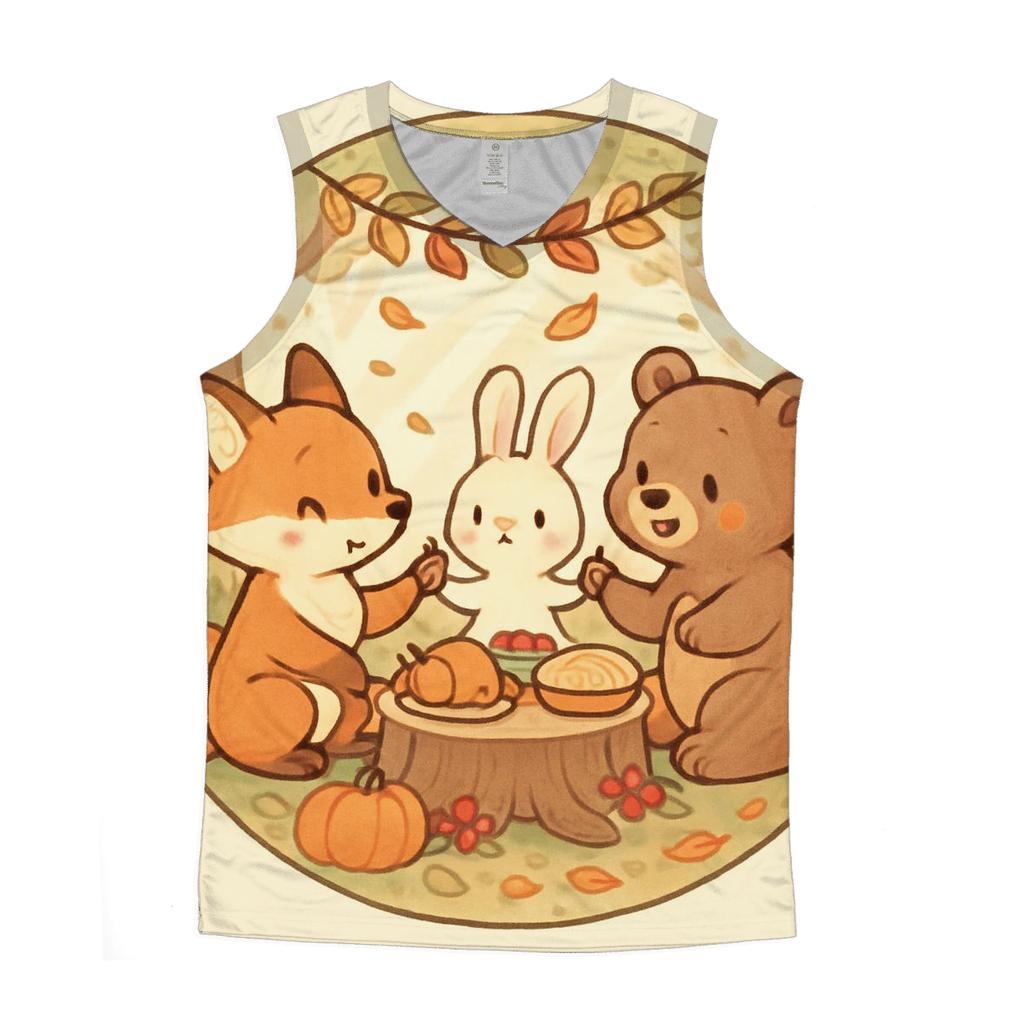 Woodland Friends Feast Circle stylish racerback tanks