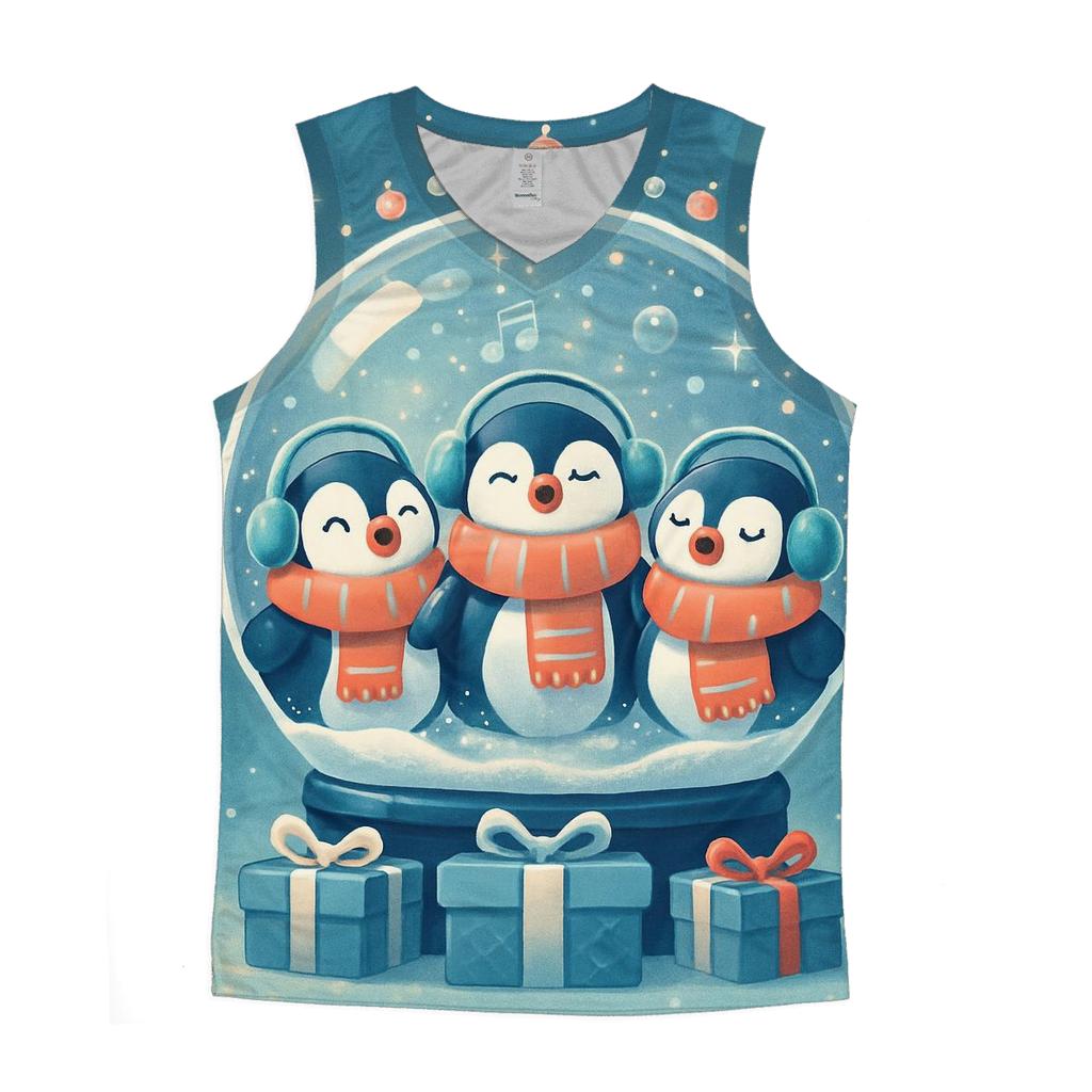 Penguin Choir Bubble Snow Globe designer workout tanks
