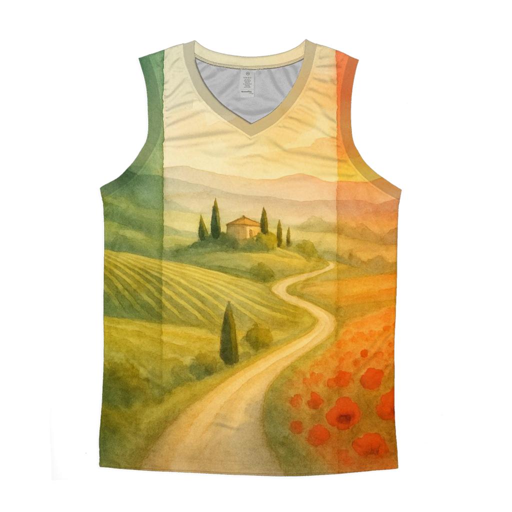 Watercolor Fields Italy stylish racerback tanks