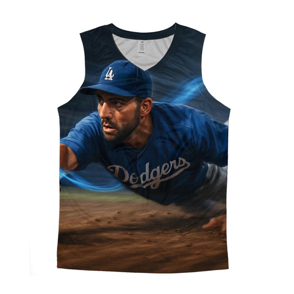 Blue Energy Infield Sprint graphic print tank tops
