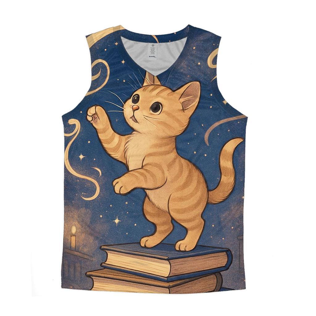 Library Of Purring Comets trendy fitted tank tops