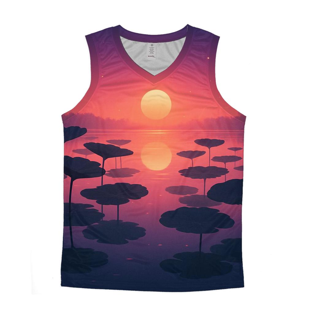 Indigo Lotus Lake Sunset custom tank tops